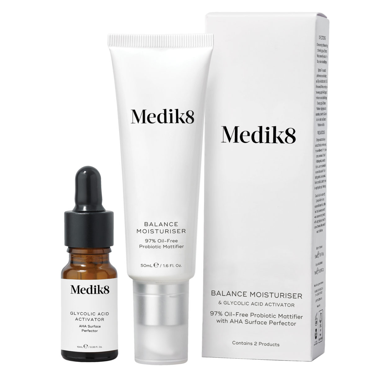 Medik8 Balance Moisturiser & Glycolic Acid Activator 50ml